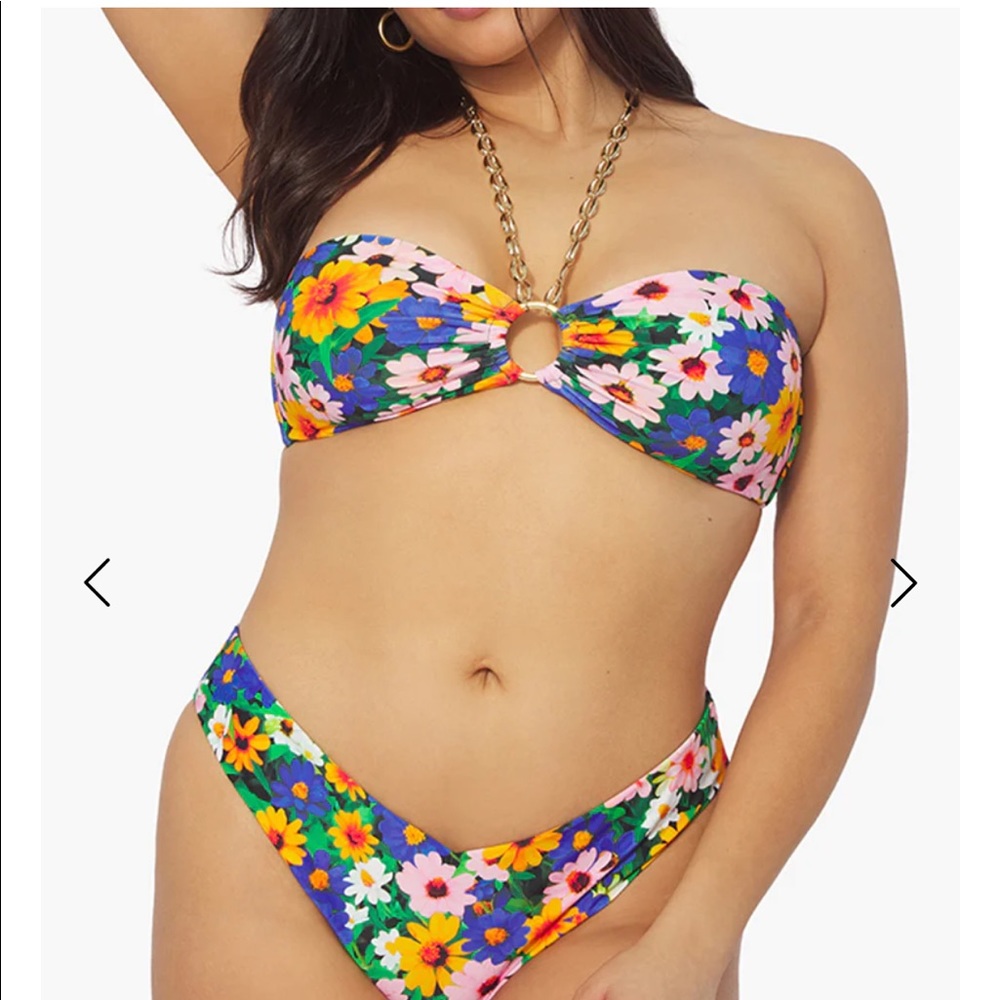 We wore what NECKLACE MACRO WILDFLOWERS BANDEAU BIKINI TOP S NWT